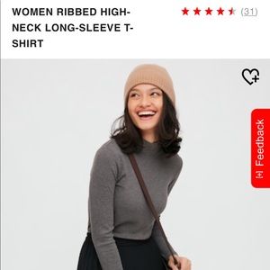 RIBBED HIGH NECK LONG-SLEEVE
